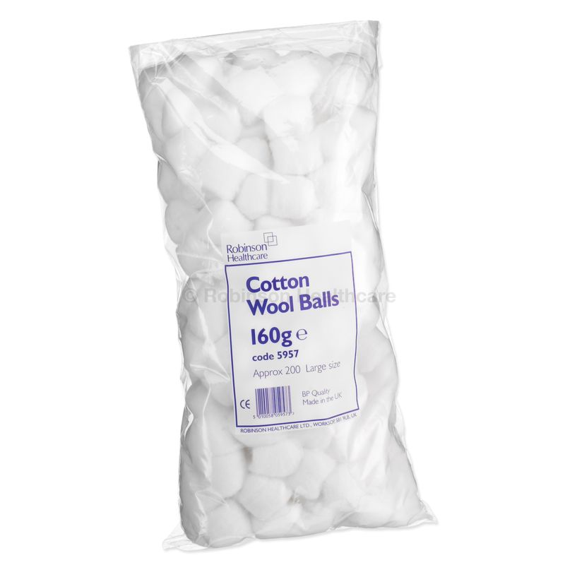 Robinson Large Cotton Wool Balls (Pack of 200) Health and Care